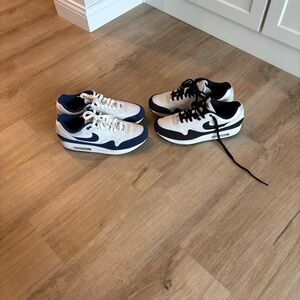 Two (2) Nike Air Max 1 in White/Blue and Black/White